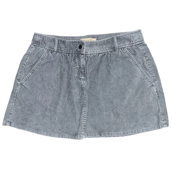 LONDONJEAN Dresses & Skirts - London Jean Low Rise Corduroy Mini Skirt Size 10 Gray Chino Stretch Y2K Retro